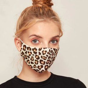 Cheetah Print Face Mask  Cotton with Filter